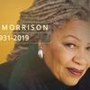 Toni Morrison with a mustard yellow background and text reading "Toni Morrison 1931-2019"